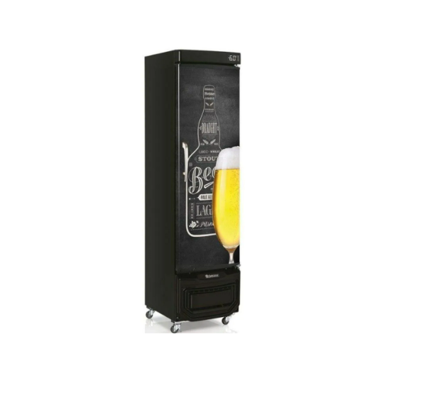 Cervejeira Vertical Porta Adesivada Quadro Negro - Refrigerador 228 Litros Preto 220V
