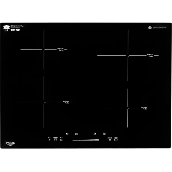 Cooktop de Indução 4 Bocas Turbo Touch Preto - 220V