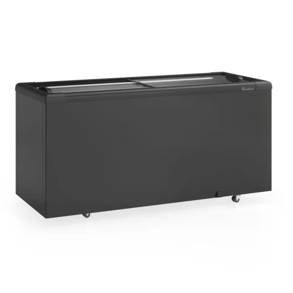 Freezer Plano Vidro Reto Deslizante - Expositor 500 Litros All Black Gelopar 220V